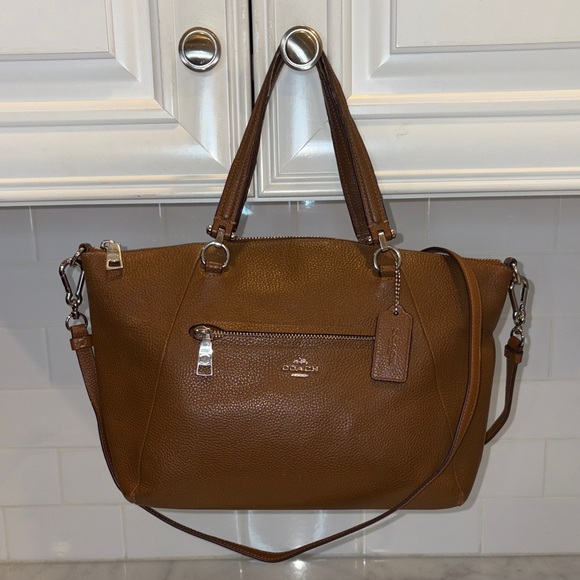 Coach Prairie Pebbled Leather Convertible Crossbody Satchel - Picture 1 of 16